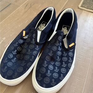 Vans Trippy Cord Dark Blue Pattern Slip-On Sneakers